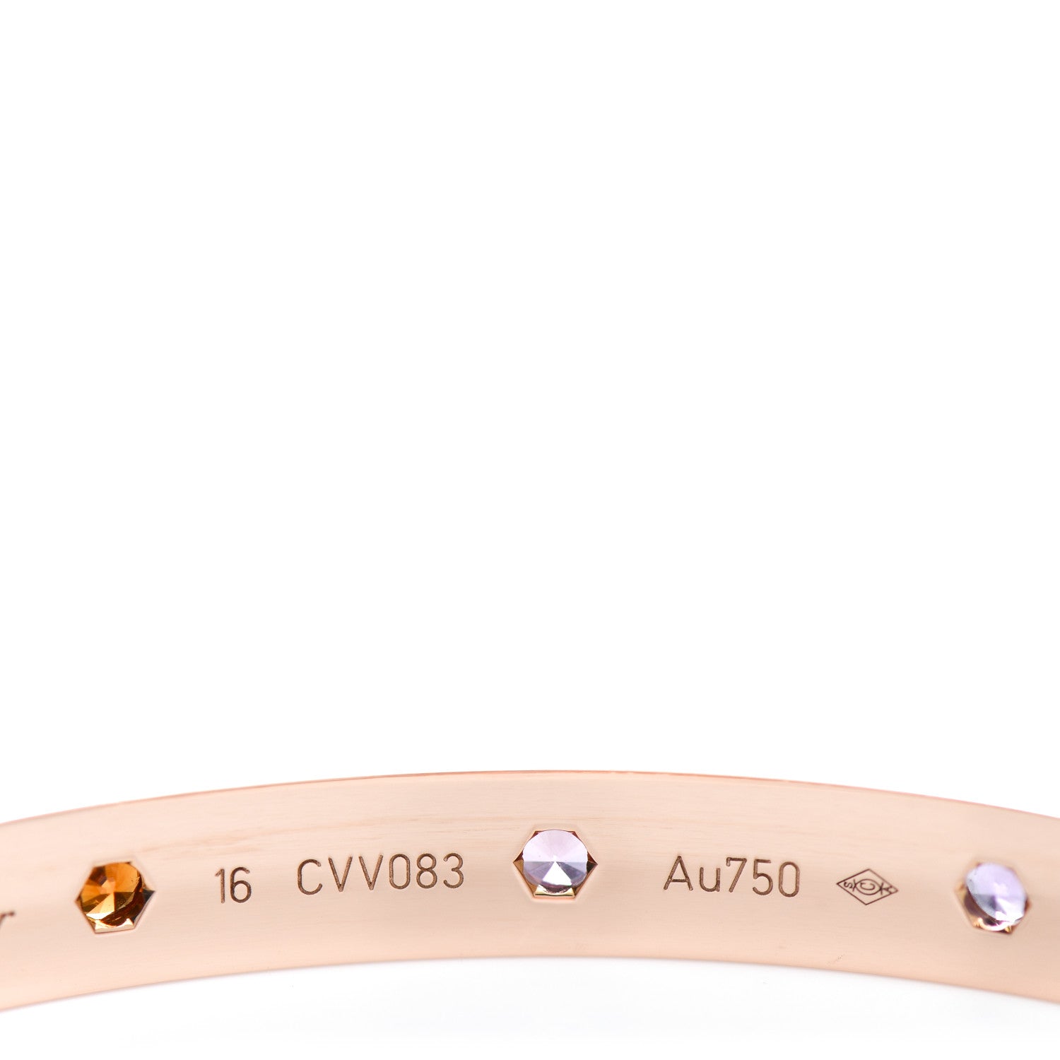 Cartier 18K Pink Gold Sapphire Garnet Amethyst LOVE Bracelet 16 4 of 5