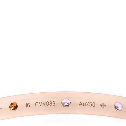 Cartier 18K Pink Gold Sapphire Garnet Amethyst LOVE Bracelet 16 4 of 5