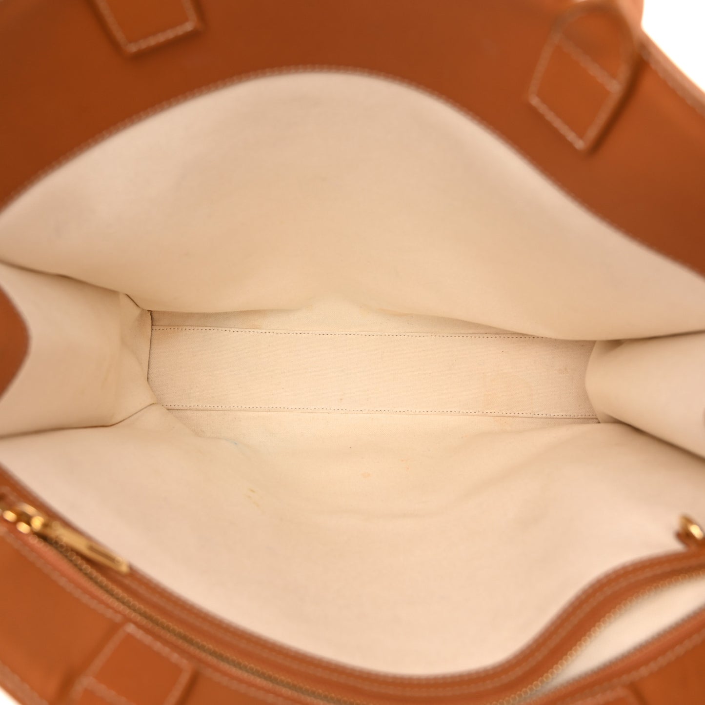 Canvas Calfskin Logo Print Vertical Cabas Natural Tan