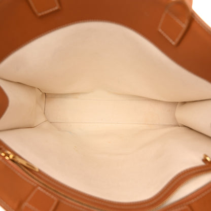 Celine Canvas Calfskin Logo Print Vertical Cabas Natural Tan 5 of 14