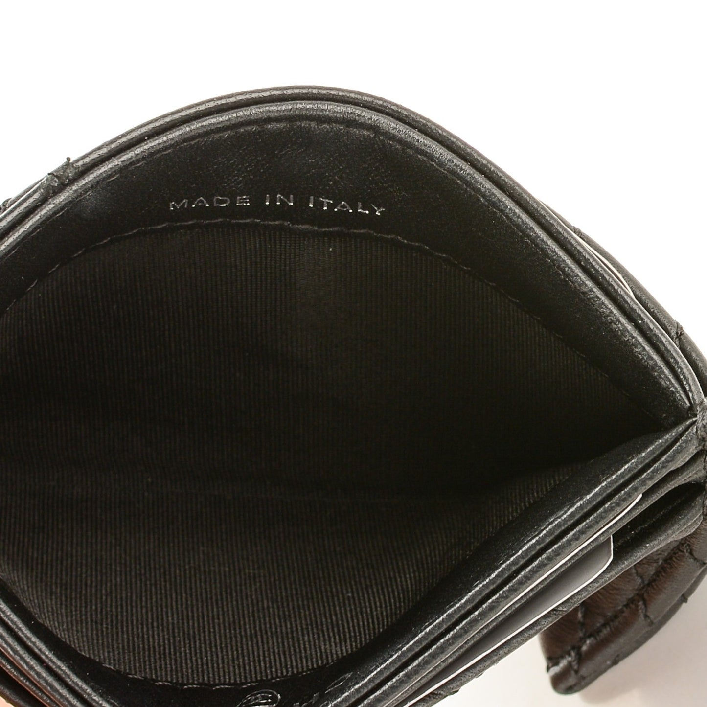 Lambskin Quilted CC Crossing Card Holder Black