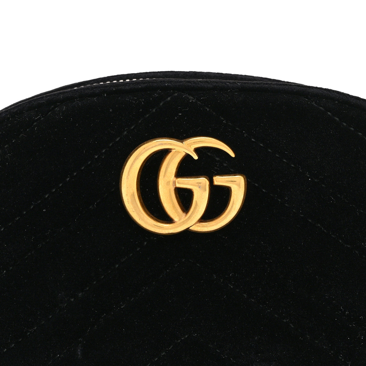 Gucci Velvet Matelasse GG Marmont Belt Bag 85 34 Black 9 of 11