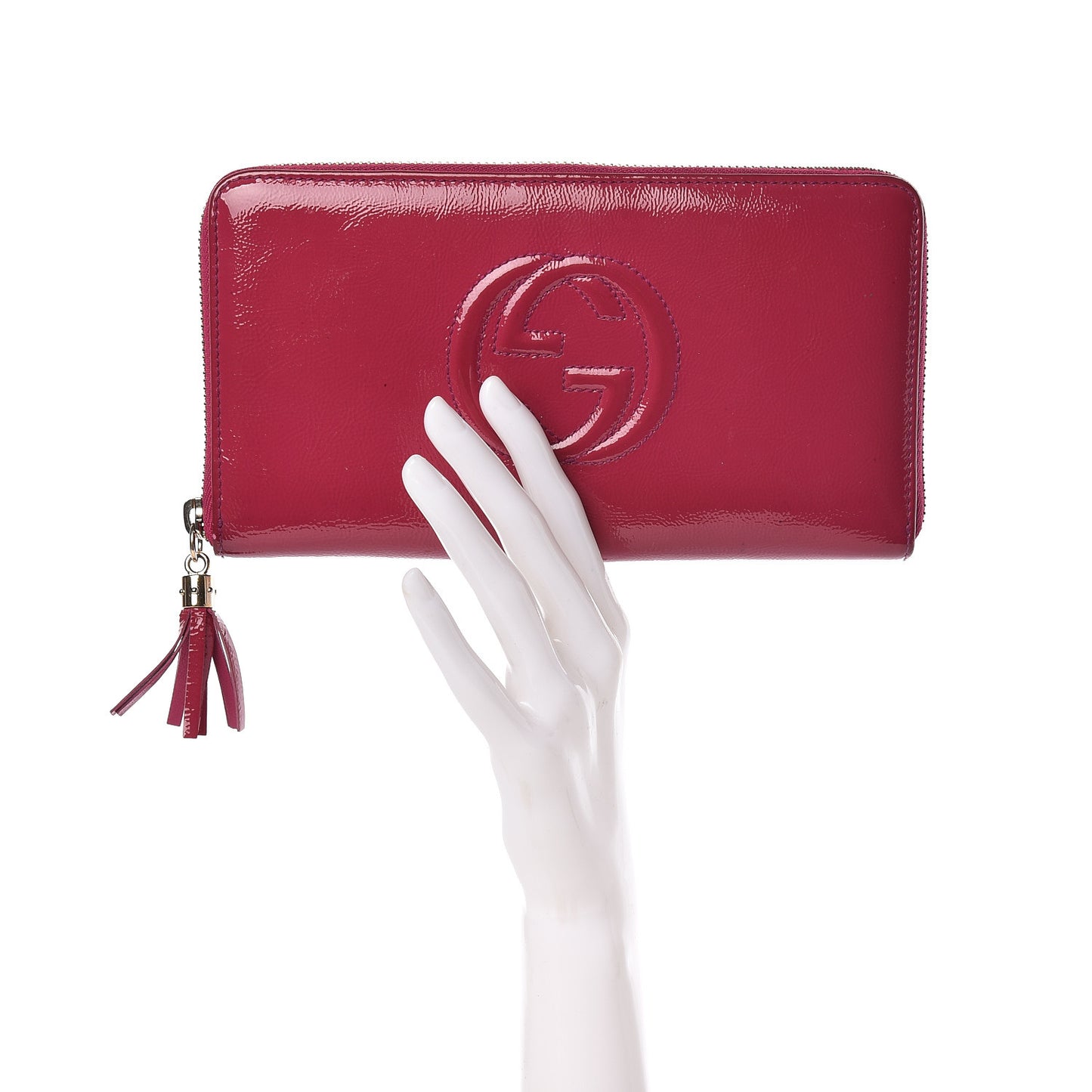 Patent Soho Zip Around Wallet Bright Bougainvillea