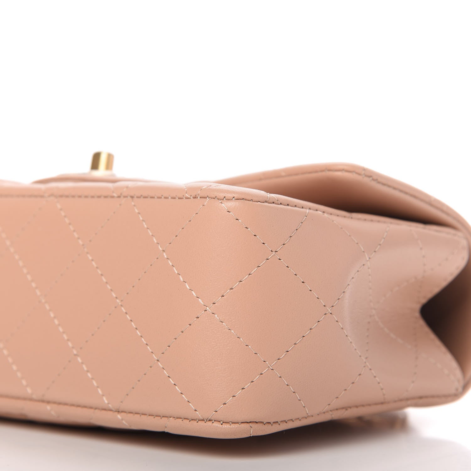 Chanel Lambskin Quilted Mini Top Handle Rectangular Flap Beige 7 of 11