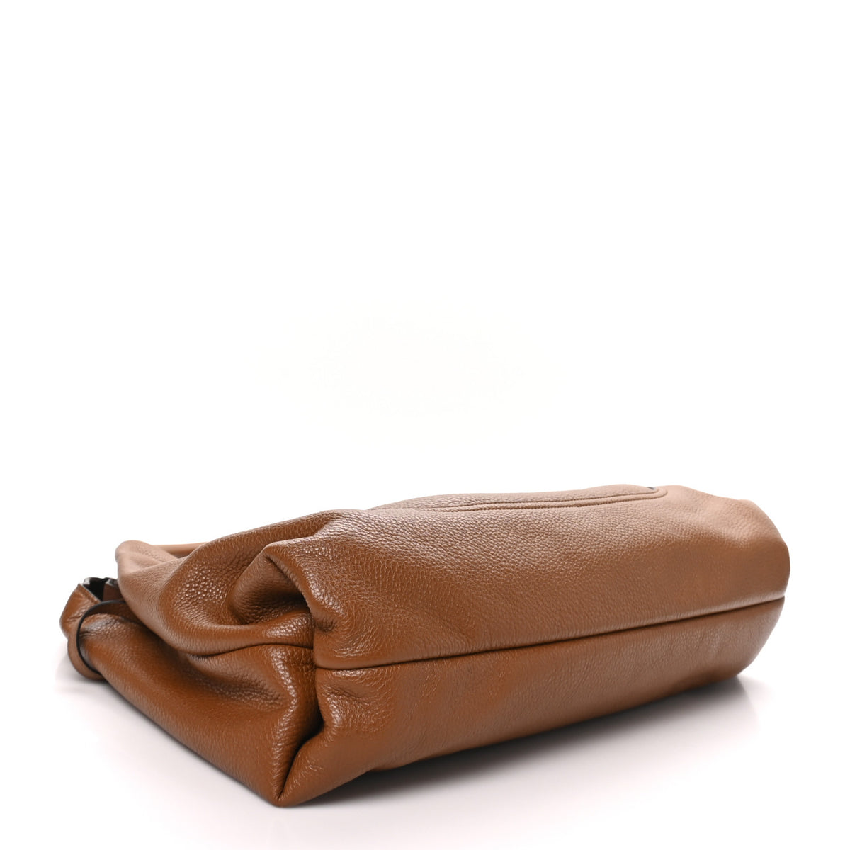 Grained Calfskin Softbit Maxi Shoulder Bag Brown