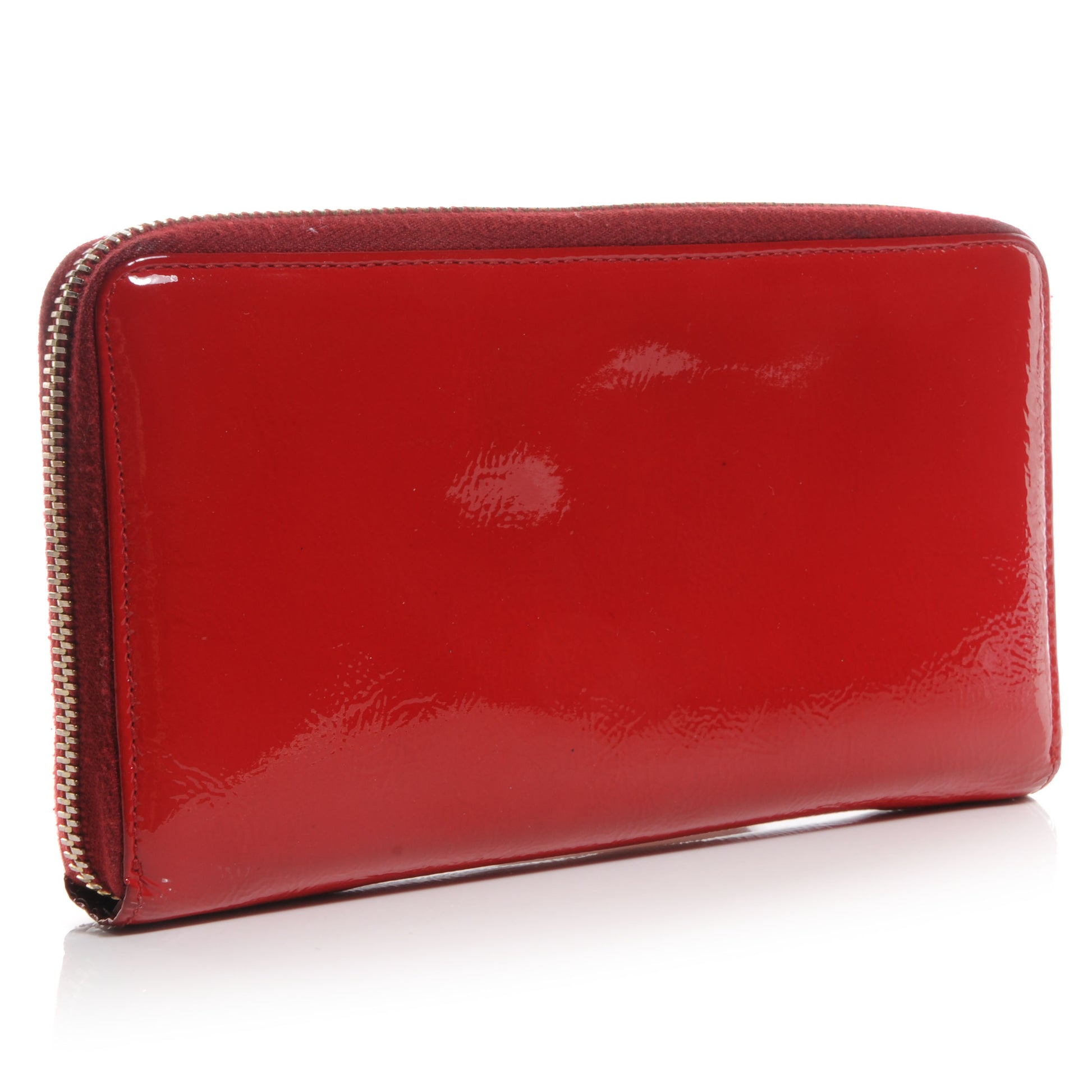 Saint Laurent Patent Leather Belle de Jour Zippy Wallet Red 3 of 9