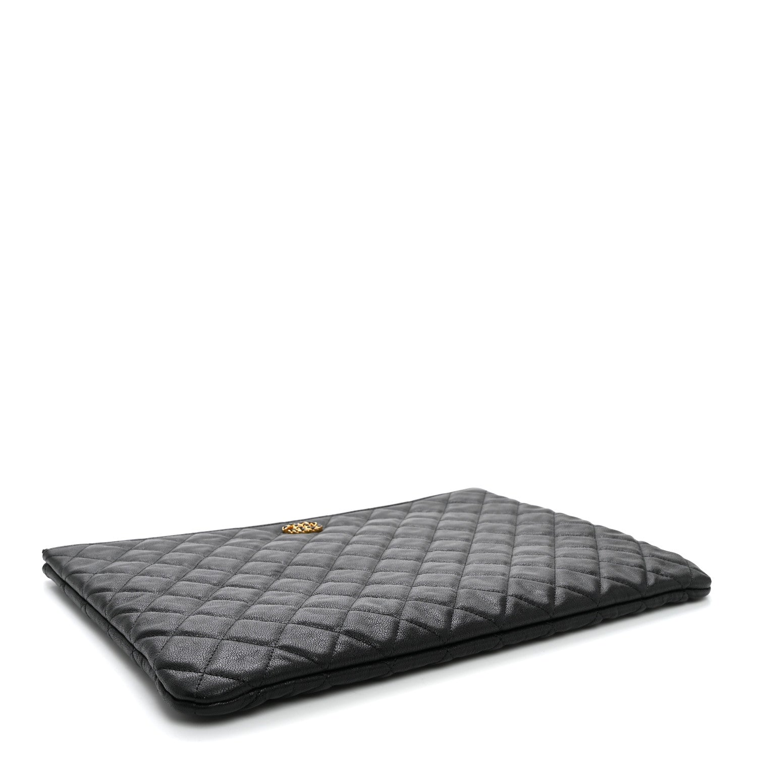 Chanel Lambskin Quilted Large Cosmetic Case Black 4 of 11