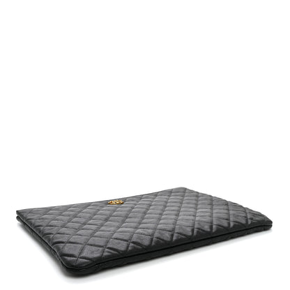 Chanel Lambskin Quilted Large Cosmetic Case Black 4 of 11