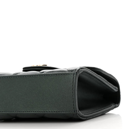 Chanel Iridescent Lambskin Quilted Top Handle Flap Clutch With Chain Dark Green 11 of 12