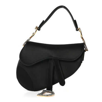 Christian Dior Satin Crystal Mini Saddle Bag Black 1 of 9