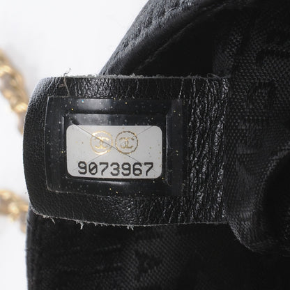 Chanel Satin Quilted Extra Mini Flap Black Gold 8 of 8