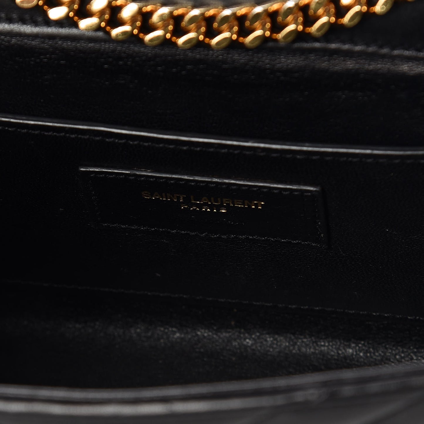 Lambskin Matelasse Chevron Small Monogram Satchel Black
