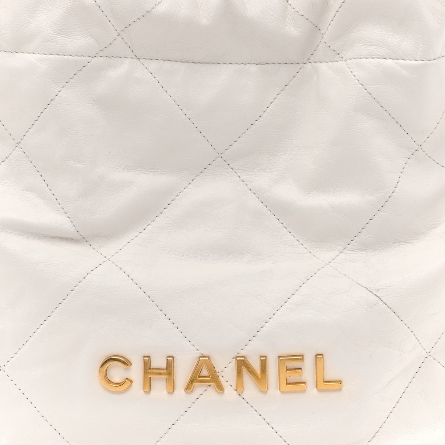 Shiny Calfskin Quilted Small Chanel 22 White