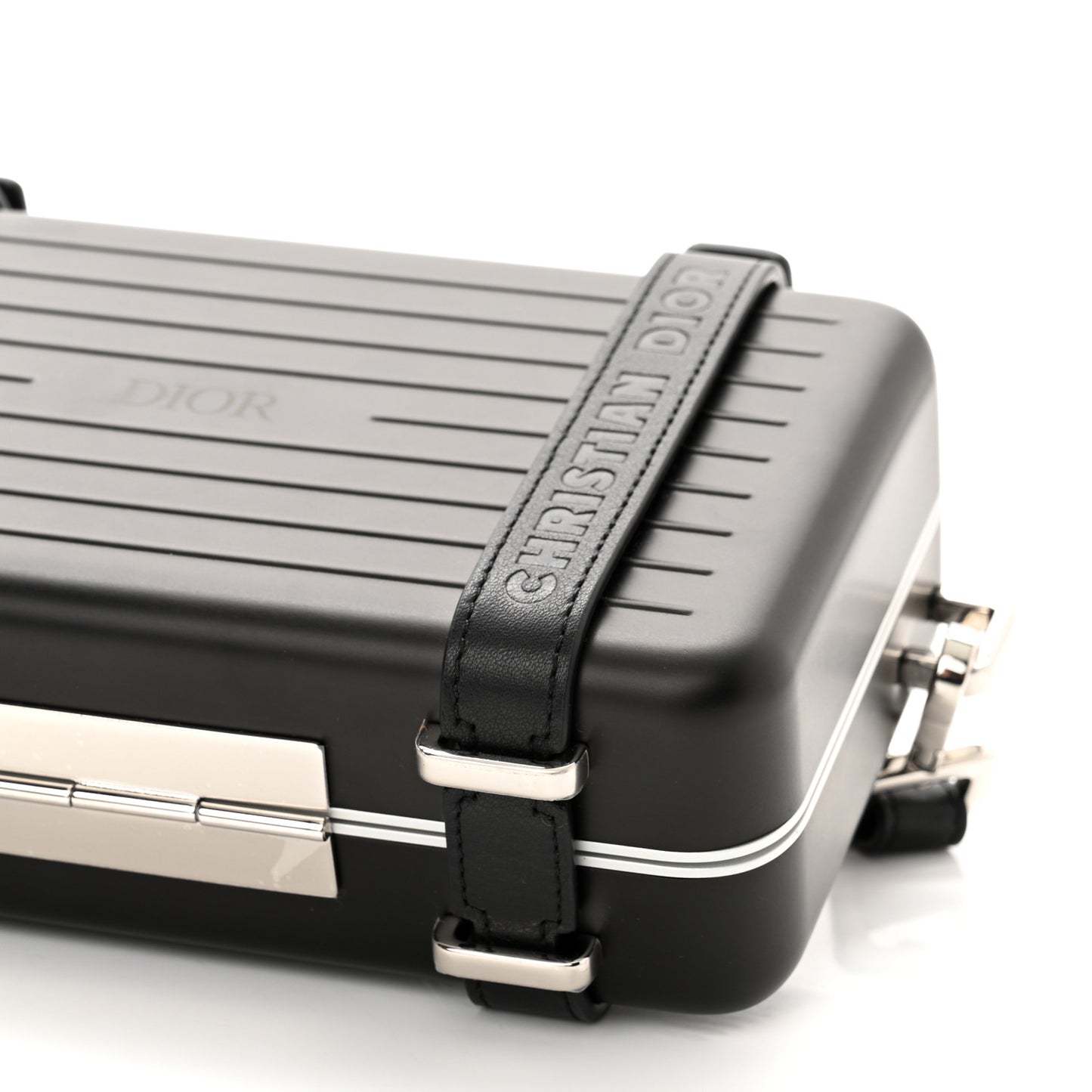 X RIMOWA Aluminum Personal Clutch On Strap Black