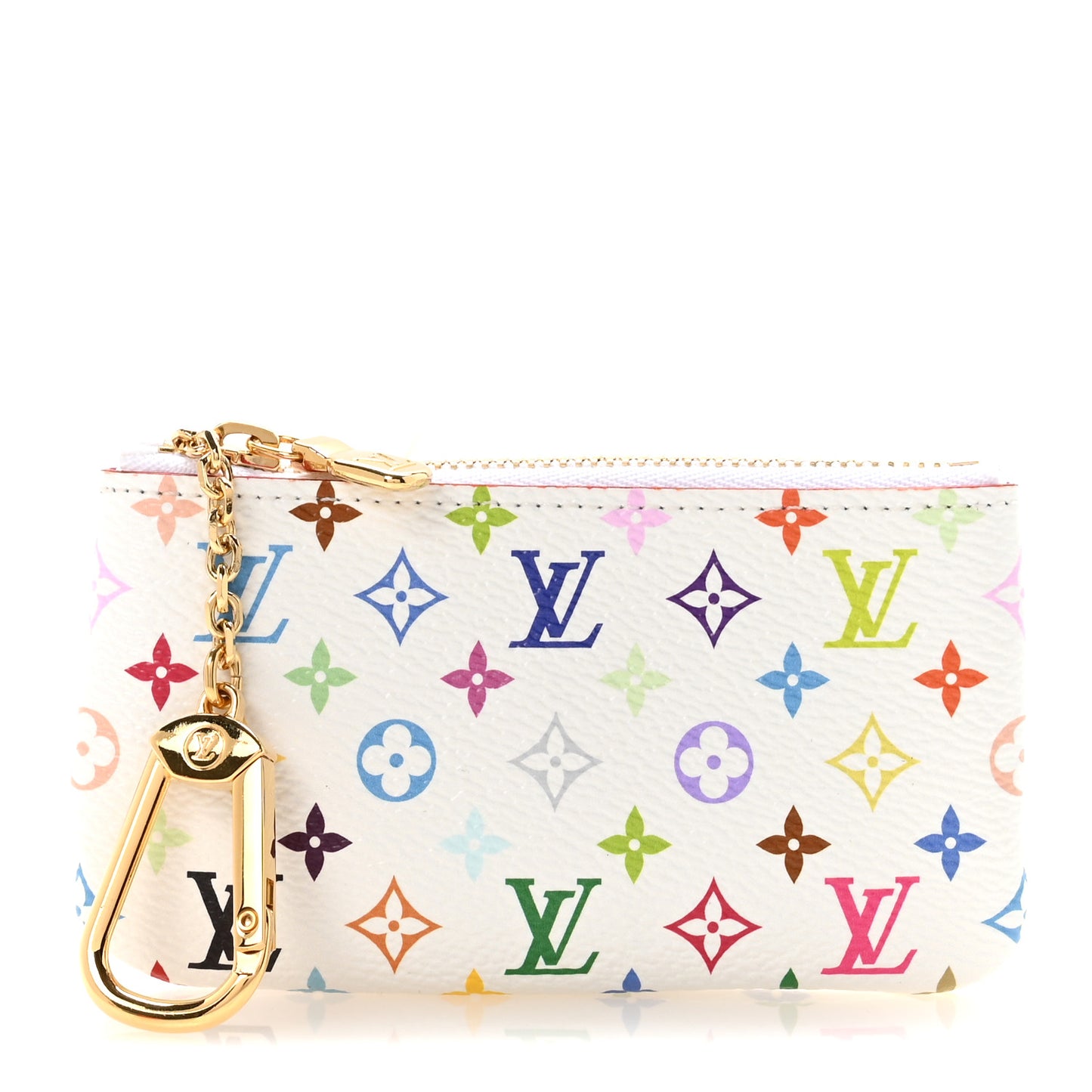 LV X TM Monogram Multicolor Key Pouch White