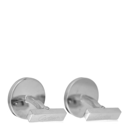 Cartier Sterling Silver Palladium Black Lacquer Double C Logo Cufflinks 3 of 4