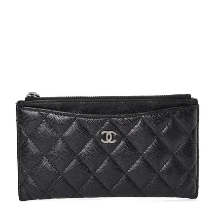 Chanel Iridescent Caviar Quilted Classic Zip Pouch Black 1 of 13