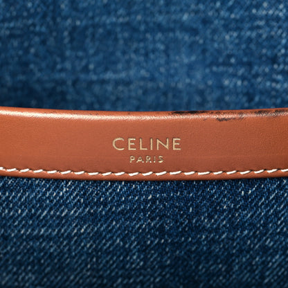 Celine Denim Large Thais Cabas Navy Tan 5 of 8