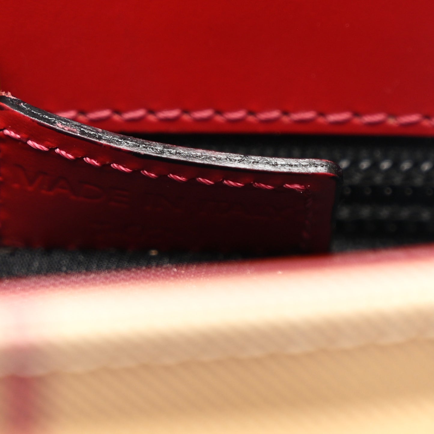 Calfskin Nova Check Flap Shoulder Bag Red