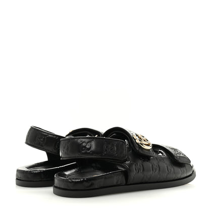 Gucci Guccissima GG Embossed Womens Sandals 39 Black 5 of 10