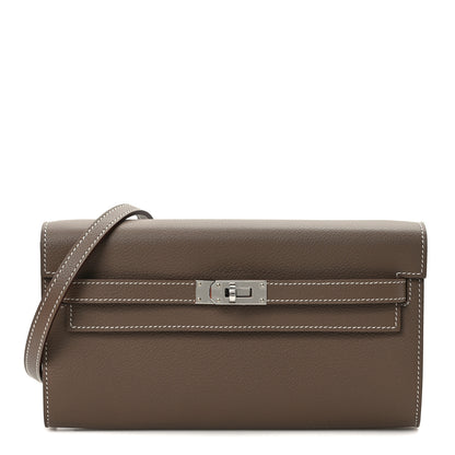 Hermes Evercolor Kelly Wallet To Go Etoupe 1 of 9