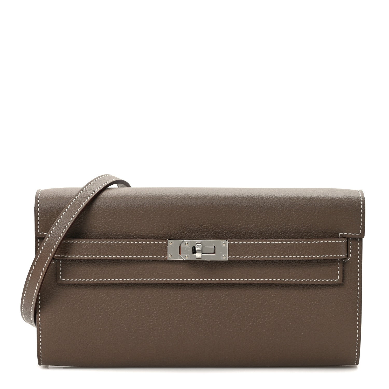 Hermes Evercolor Kelly Wallet To Go Etoupe 1 of 9