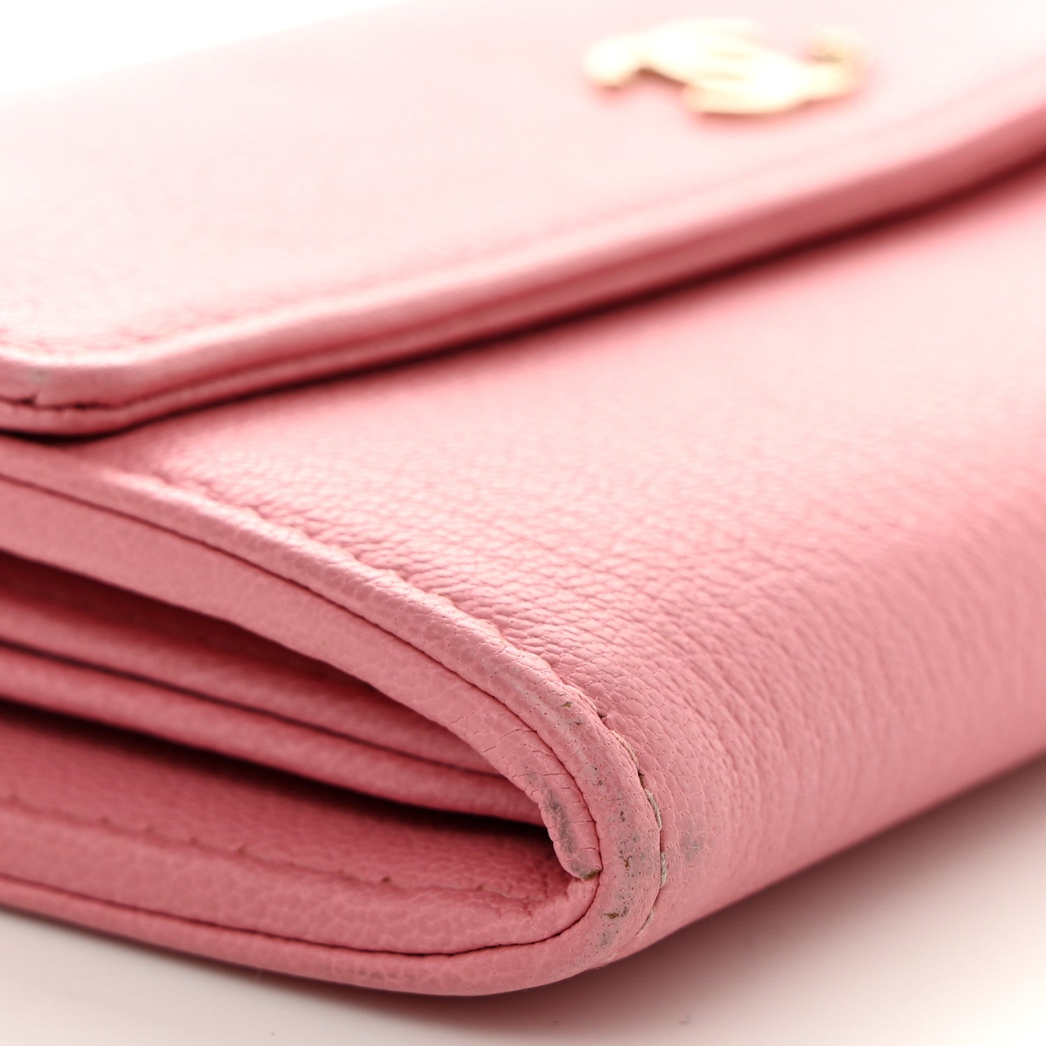 Chanel Goatskin CC Large Gusset Flap Wallet Pink 10 of 14