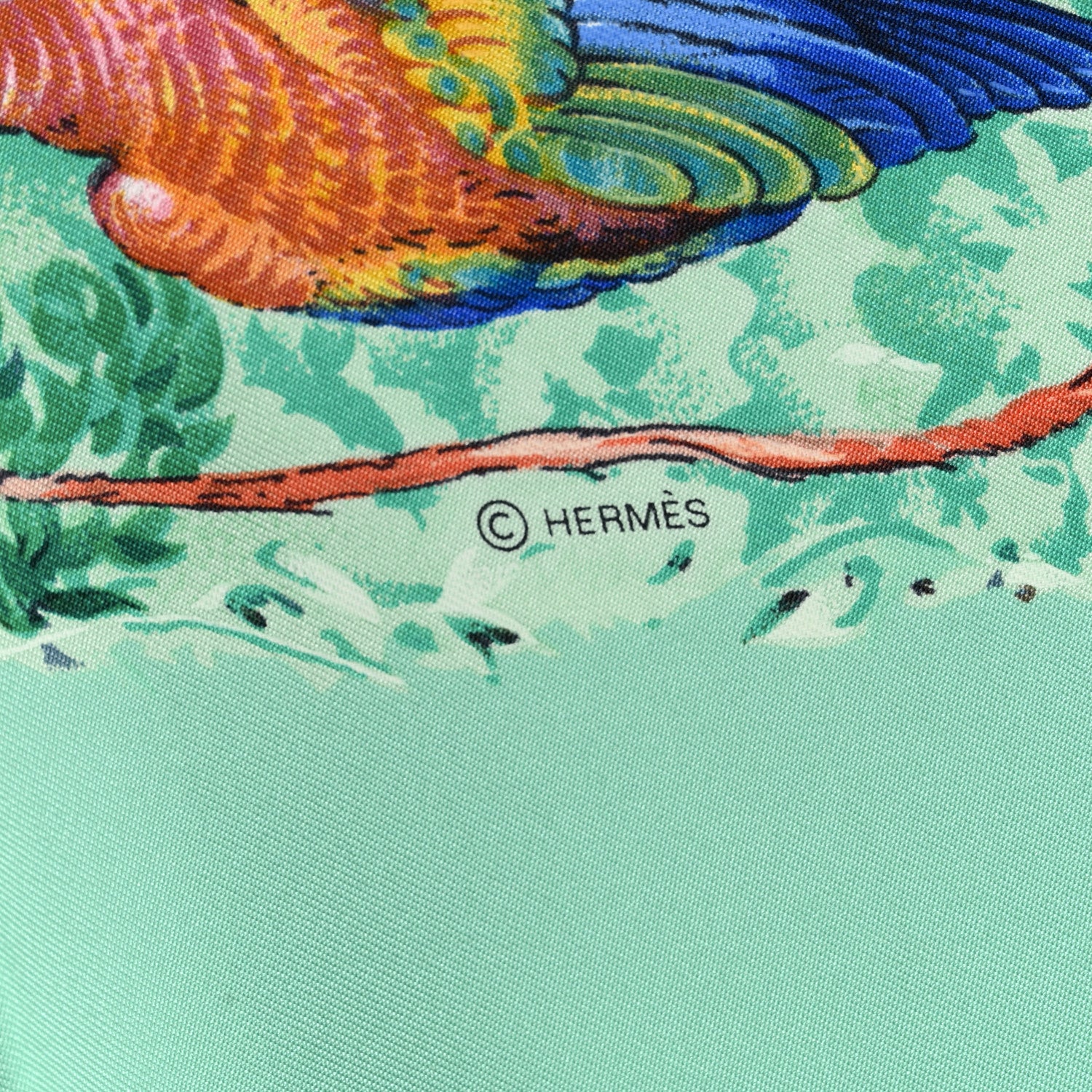 Hermes Silk Wash Equateur 90 Scarf Aqua 4 of 5