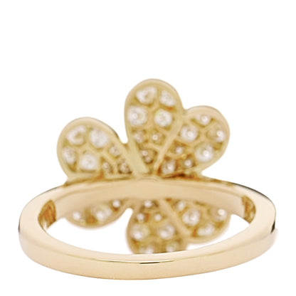 Van Cleef & Arpels 18K Yellow Gold Diamond Small Pave Frivole Ring 53 6.5 4 of 6