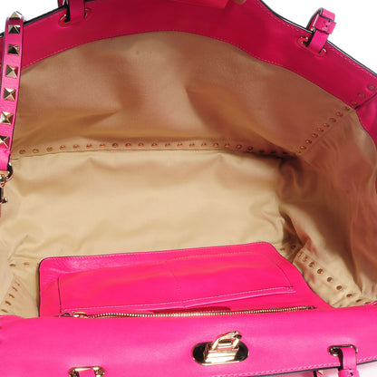 Valentino Garavani Vitello Medium Rockstud Tote Pop Fuxia 5 of 8