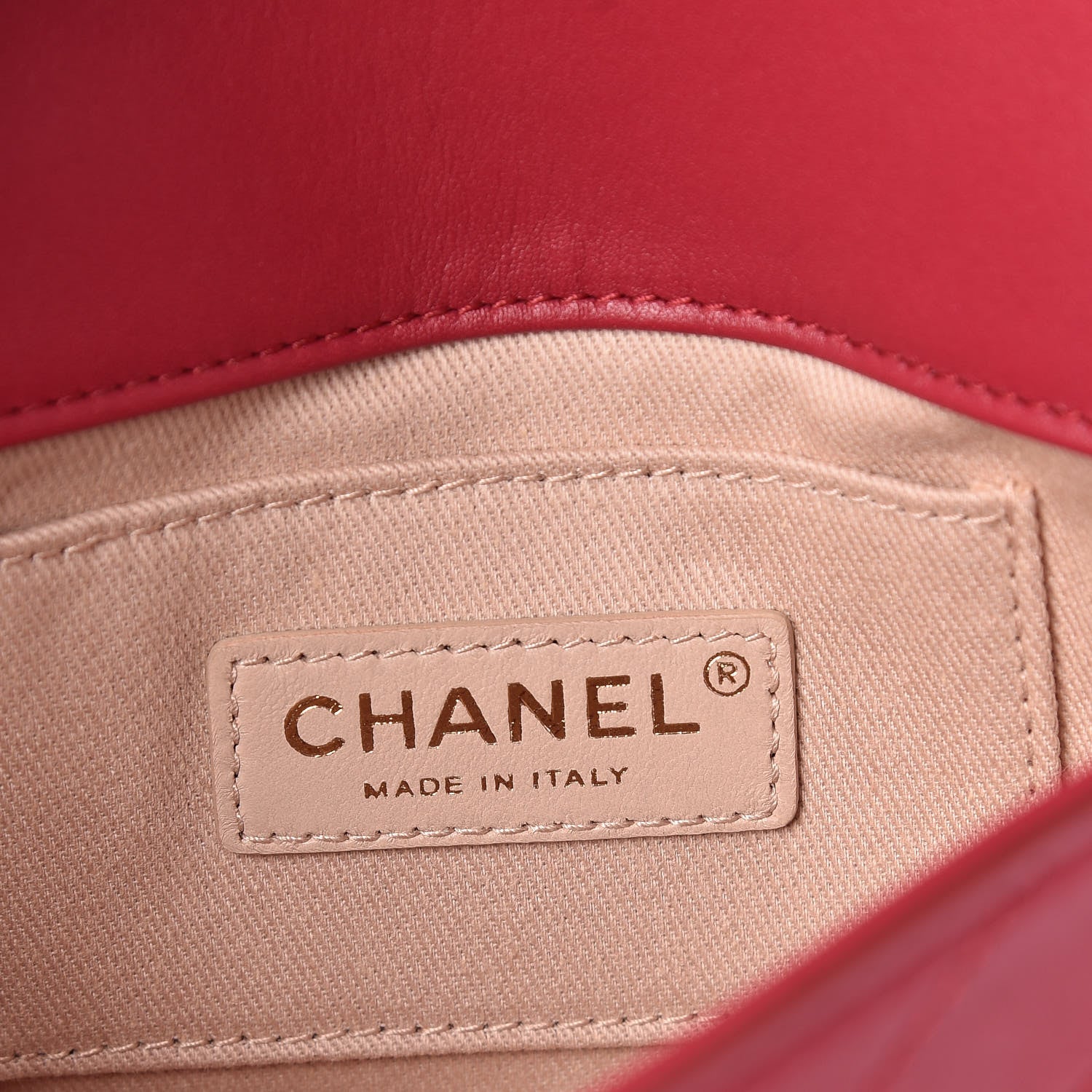 Chanel Calfskin Chevron Stitched Coco Waist Bag Red 7 of 9