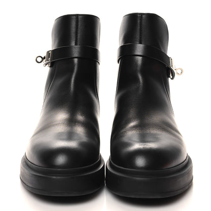 Hermes Calfskin Veo Ankle Boots 37.5 Black 2 of 9