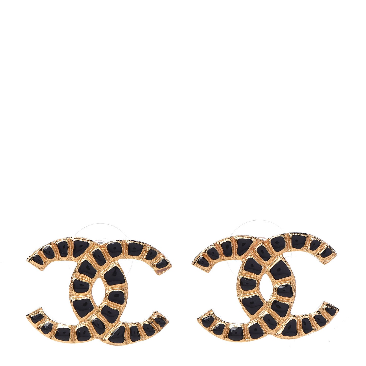 Resin Along The Nile CC Earrings Gold Black