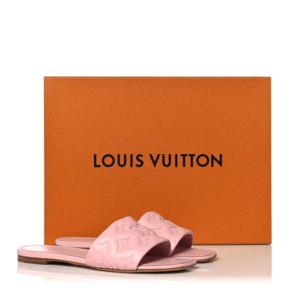 Louis Vuitton Lambskin Embossed Monogram Revival Flat Mules 39 Light Pink 9 of 9
