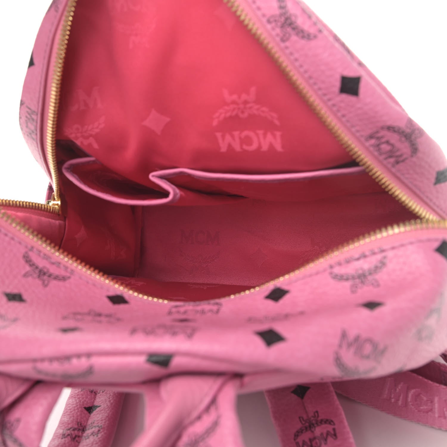 MCM Visetos Small Sprinkle Stud Stark Backpack Pink 4 of 6