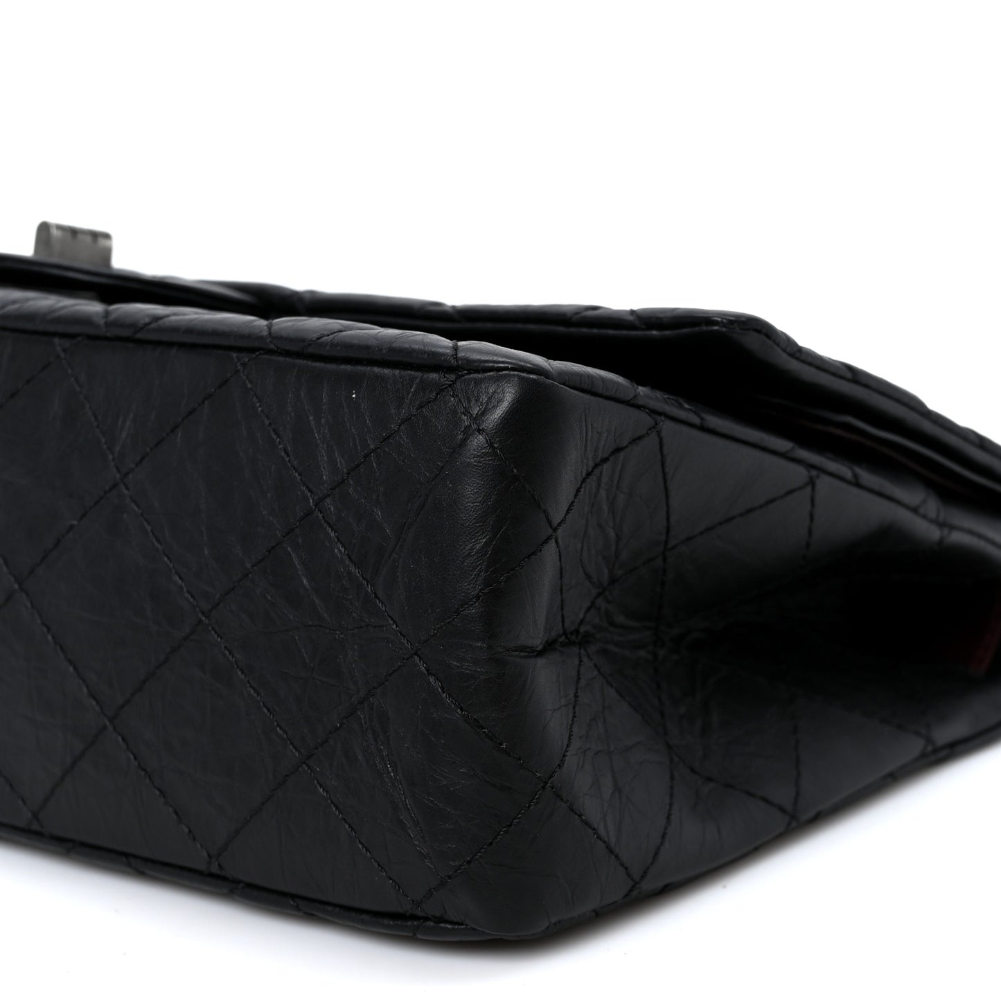 Aged Calfskin Quilted 2.55 Reissue 227 Flap Black