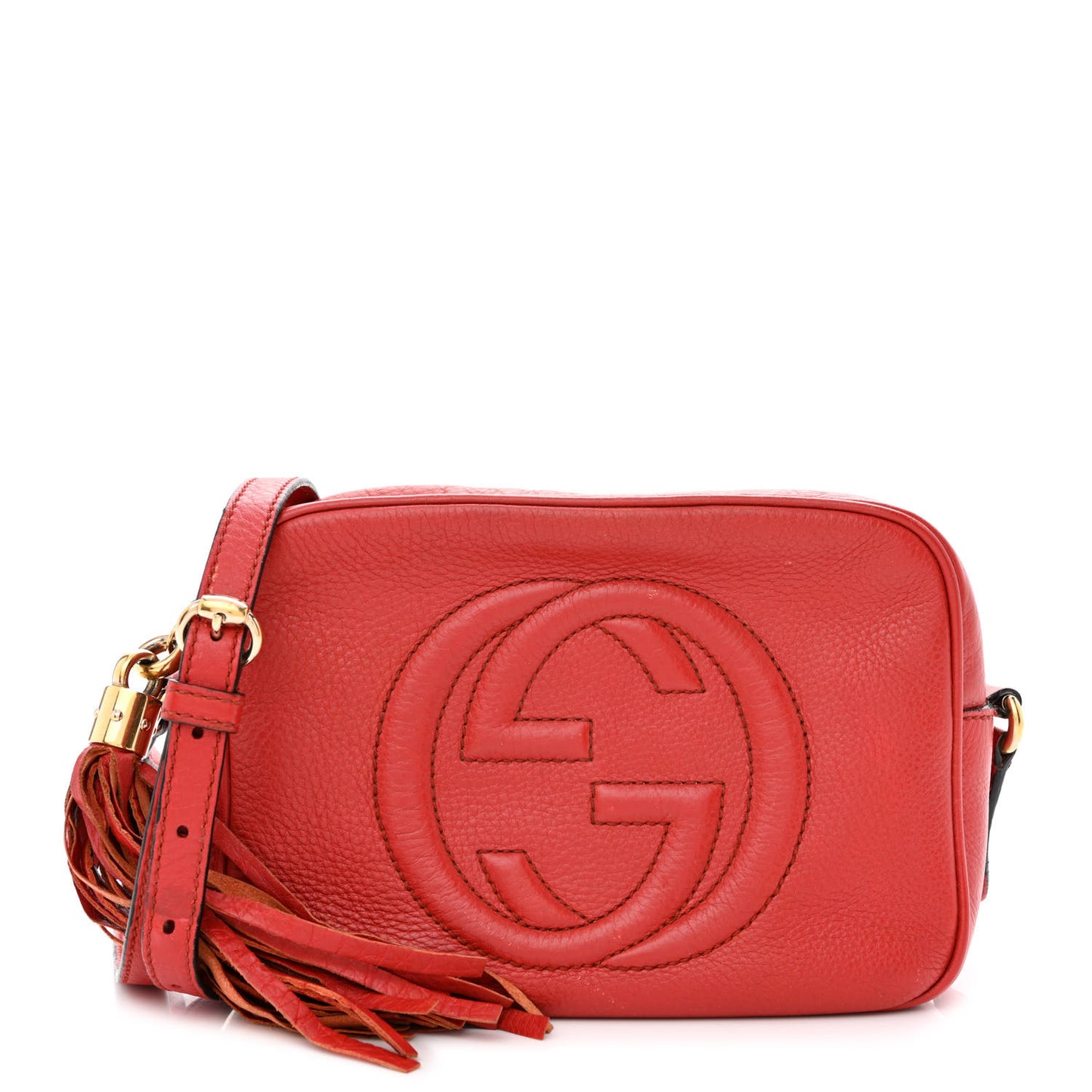 Pebbled Calfskin Small Soho Disco Bag Tabasco Red