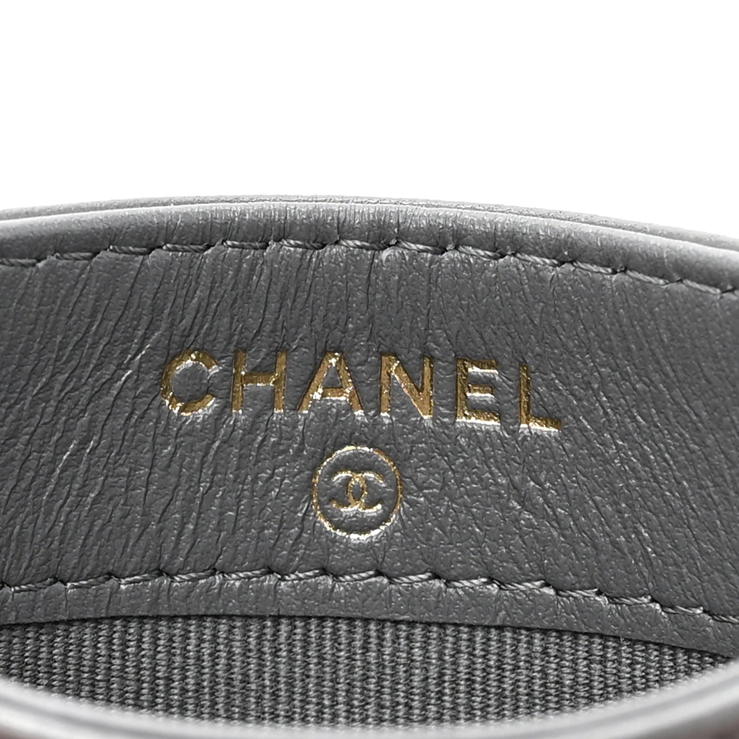 Chanel Lambskin Quilted Chanel 19 Card Holder Grey 6 of 13