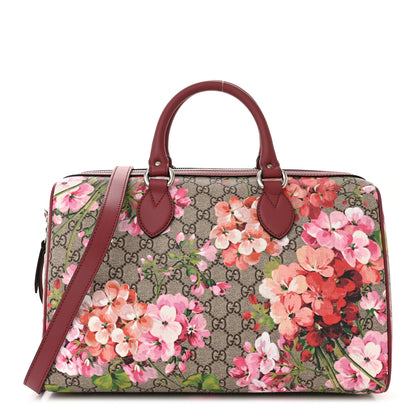 Gucci GG Supreme Monogram Blooms Medium Boston Beige Multicolor Dry Rose 1 of 10