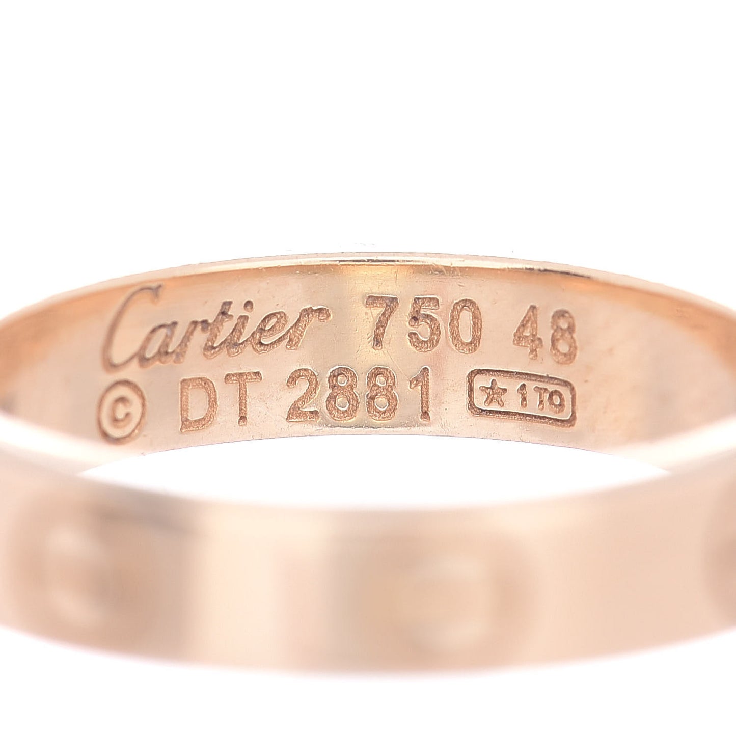 18K Yellow Gold 3.5mm LOVE Wedding Band Ring 48 4.5