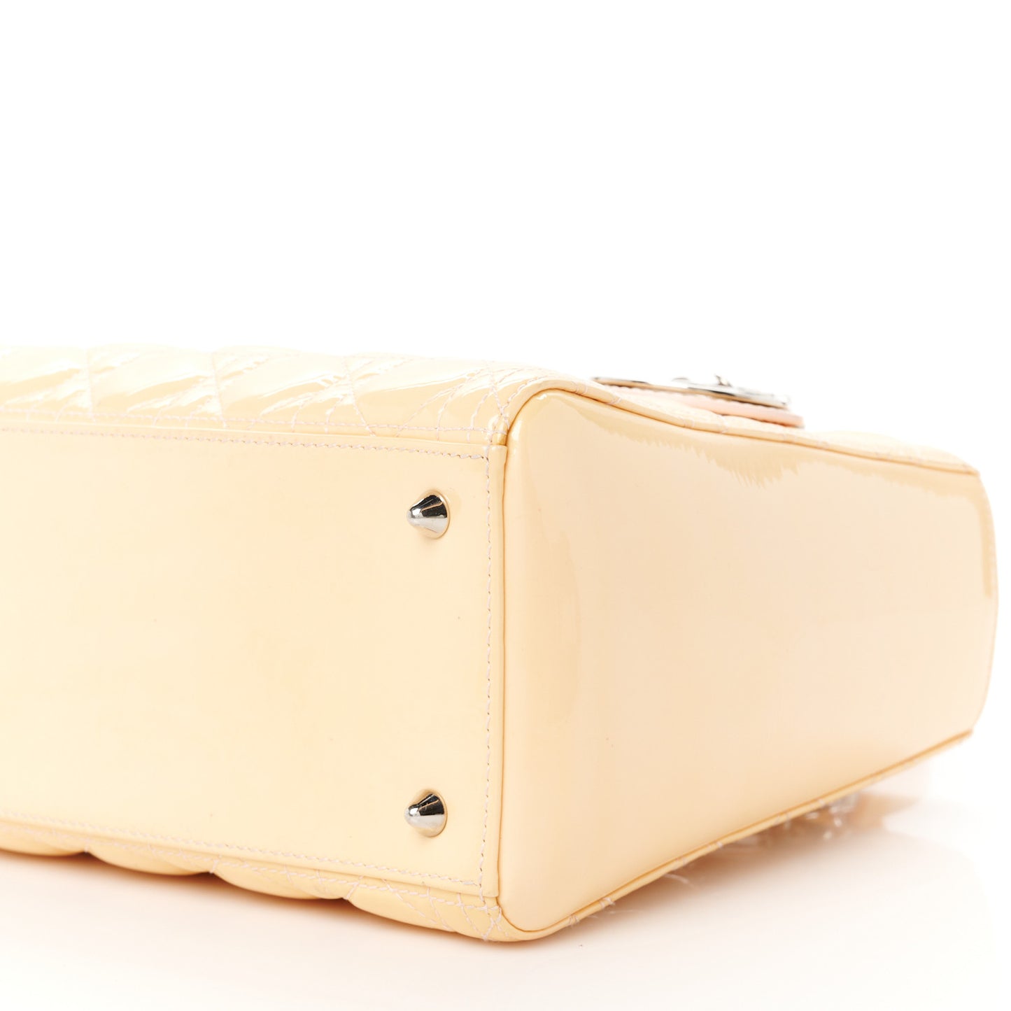 Patent Cannage Medium Lady Dior Yellow