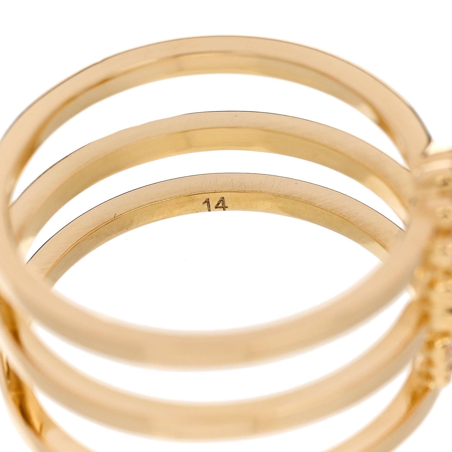 Gucci 18K Yellow Gold Multi Gemstone Running GG Ring 53 6.5 6 of 7
