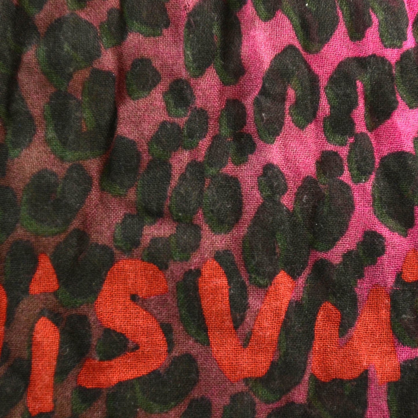 Cashmere Leopard Blurry Leo Stole Kaki