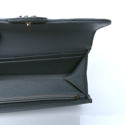 Chanel Caviar Quilted Large Flap Gusset Wallet Grey 4 of 4