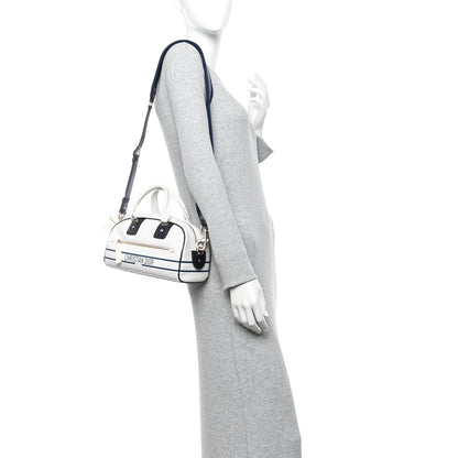 Christian Dior Calfskin Small Dior Vibe Zip Bowling Bag White 2 of 13