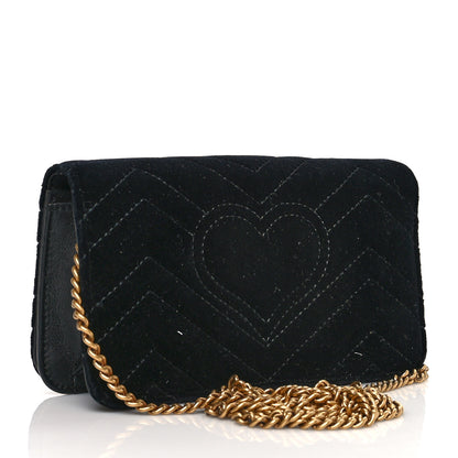 Gucci Velvet Matelasse GG Marmont Mini Bag Black 2 of 9