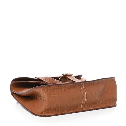 Hermes Taurillon Clemence Halzan 31 Gold 4 of 9