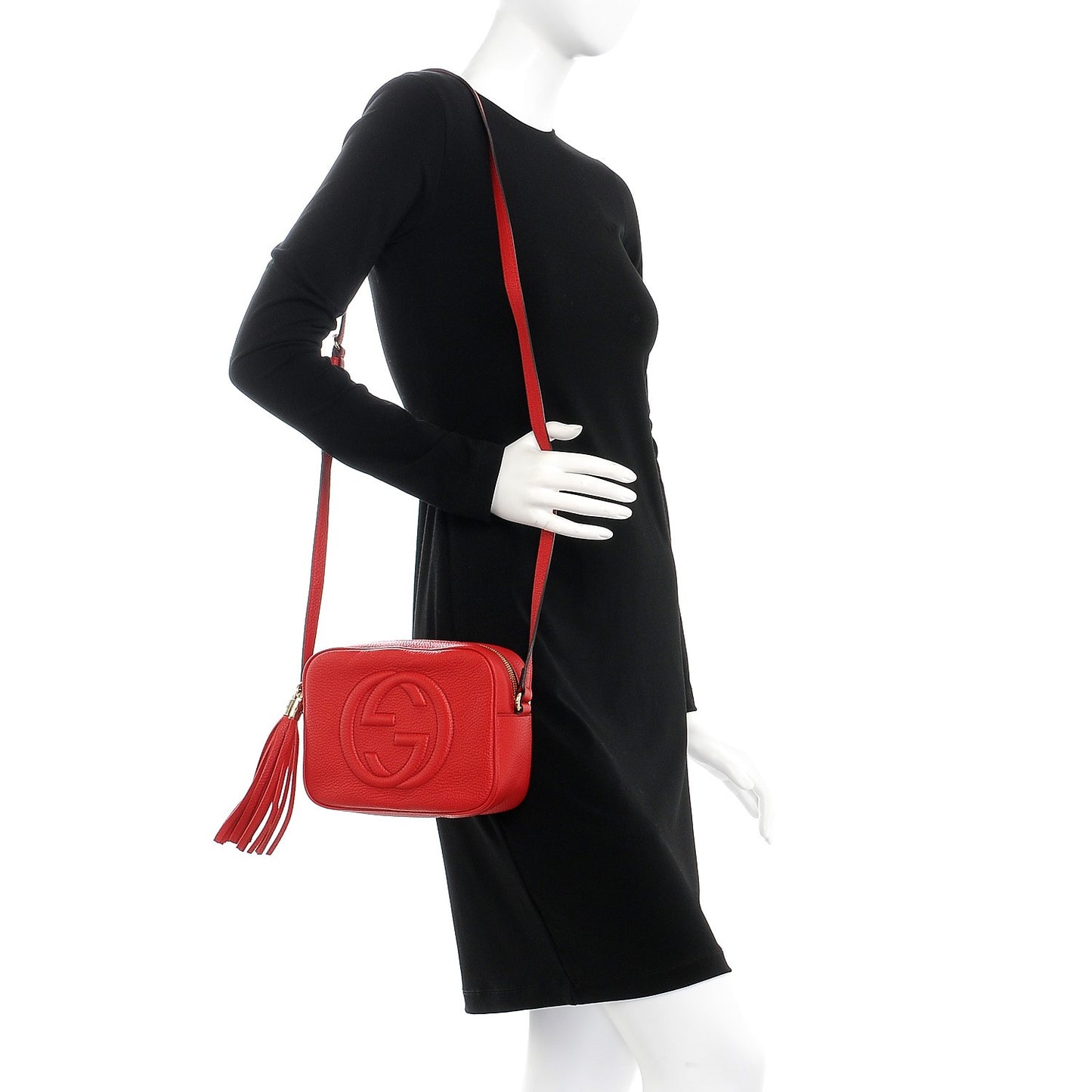 Pebbled Calfskin Small Soho Disco Bag Tabasco Red