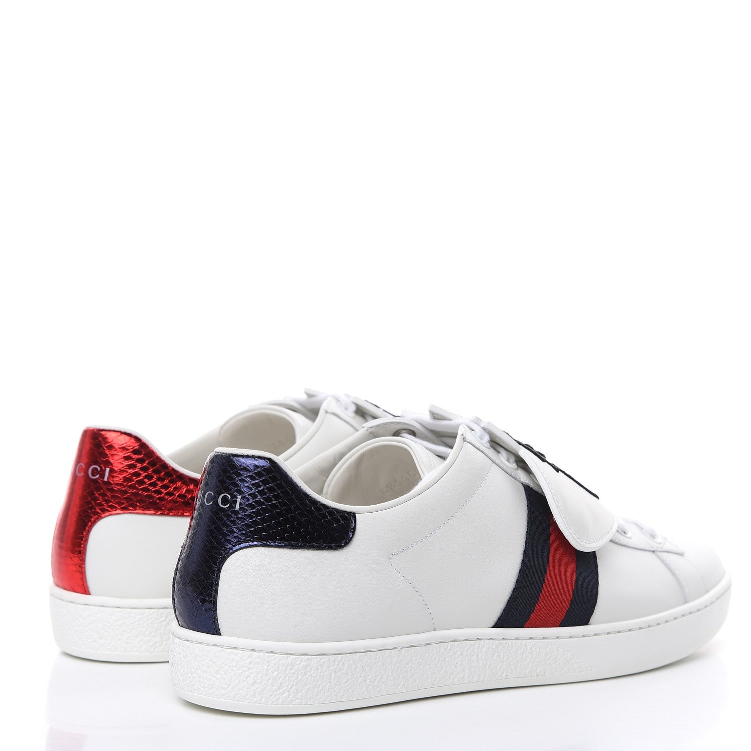 Gucci Calfskin Ayers Crystal Web Womens New Ace Pineapple Sneakers 40 White 4 of 10