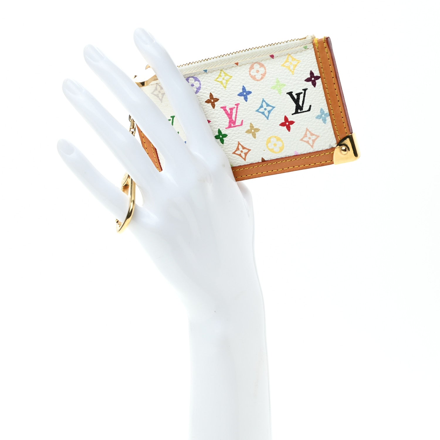Louis Vuitton Monogram Multicolor Key Pouch White 2 of 10